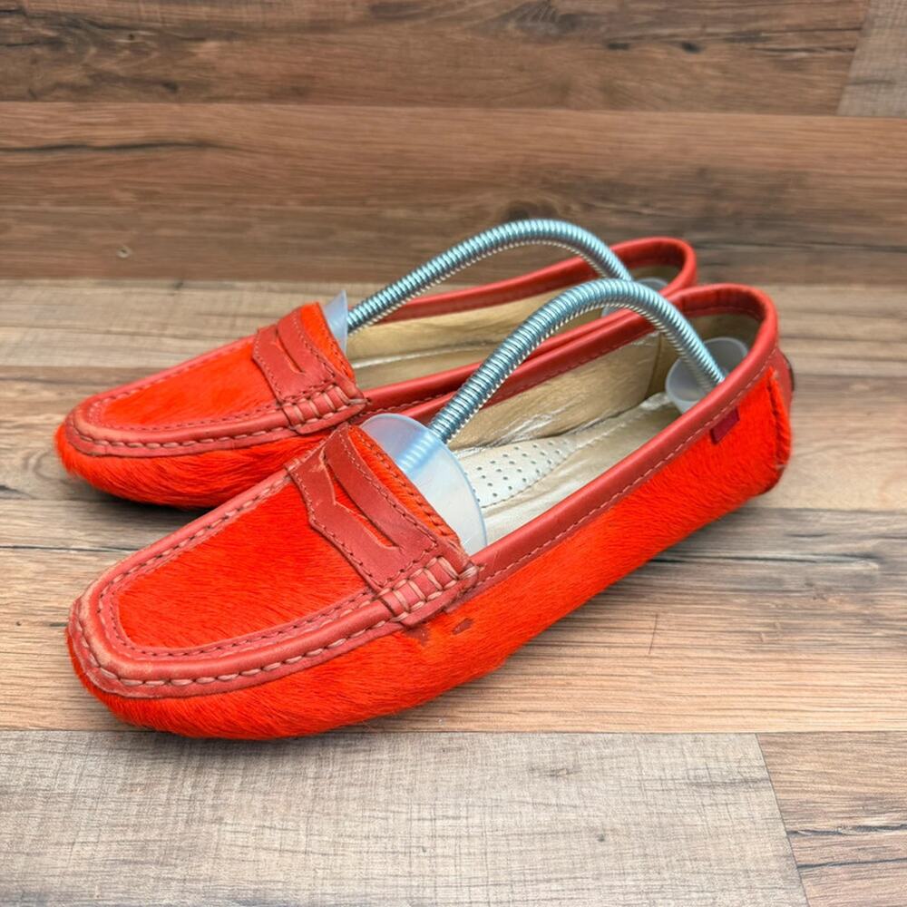 Marc Jacobs New York size 7  Driving Moccasins Pony Skin Orange Flats Shoes
